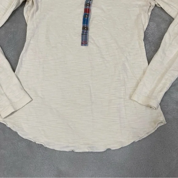 Patagonia White and Tan Long Sleeve Buttoned T-Shirt Organic Cotton Size S - Picture 9 of 14